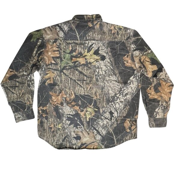 MOSSY OAK Heavy‎ Duty Camo Button-Down Shirt Mens Large Hunting Woodsman Sports - Picture 2 of 15